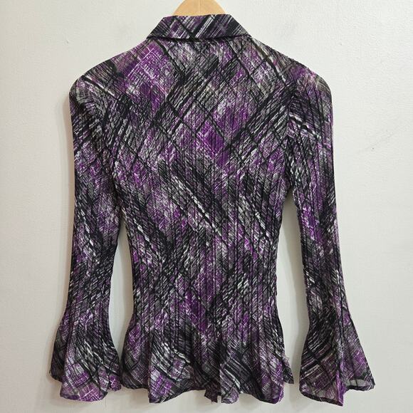 APT.9 Womens Vintage 90s Y2K Whimsigoth Flowy Sheer Ruffle Flare Cuff Top PSmall - Picture 5 of 12